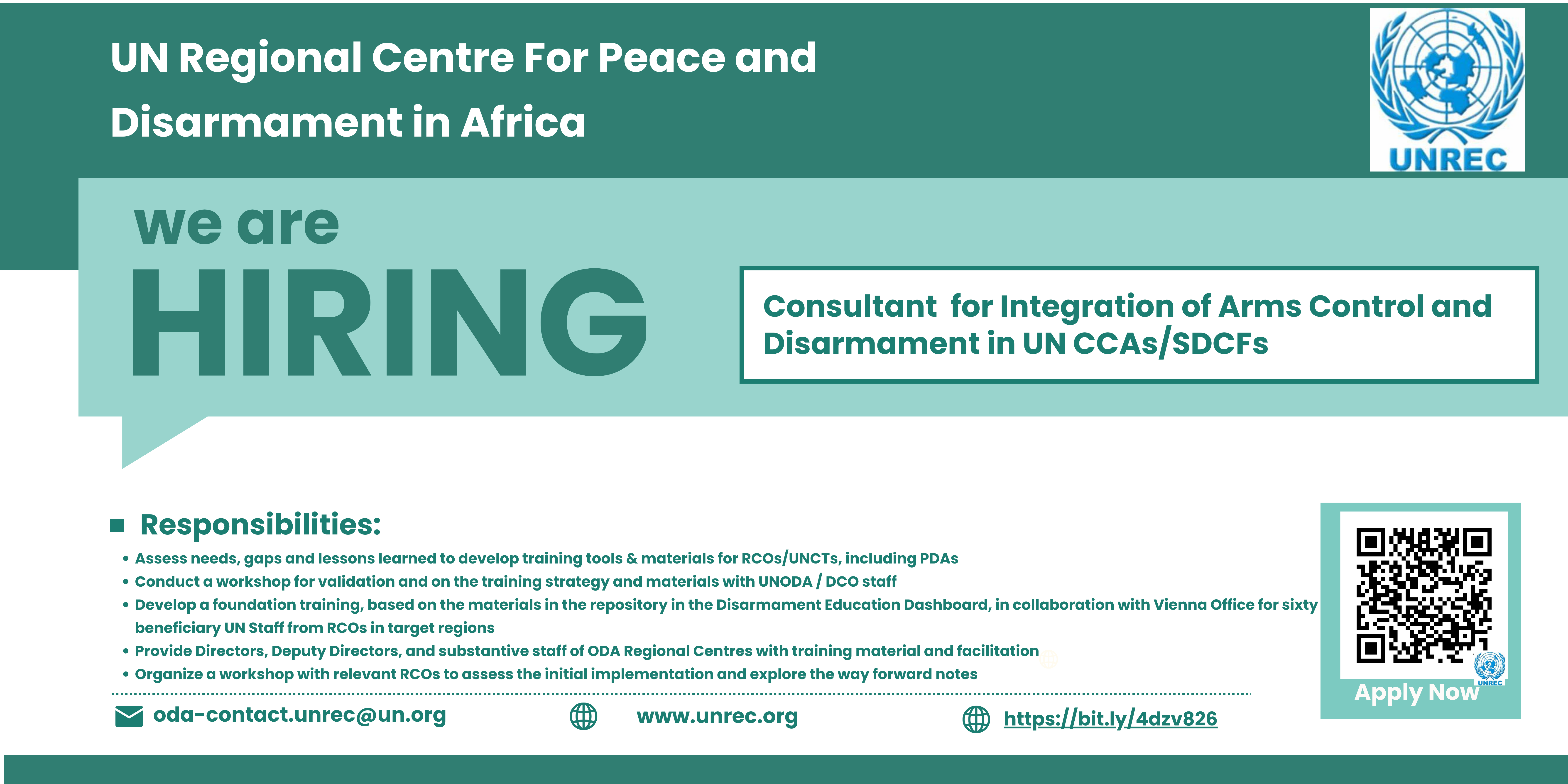 Consultancy for Integration of Arms Control and Disarmament in UN CCAs/SDCFs