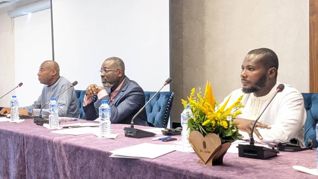 UNREC director, Anselme Yabouri, delivering opening remarks during the official ceremony (left)